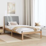 vidaXL Cadre de lit avec tête de lit Marron 90 x 190 cm Pin massif