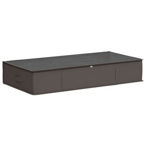 vidaXL Boîte de rangement avec fenêtre transparente Gris Tissu intissé
