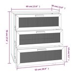 vidaXL Buffet Noir 60x30x70 cm Bois de pin massif et rotin naturel