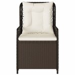 vidaXL Chaises inclinables de jardin lot de 2 marron résine tressée