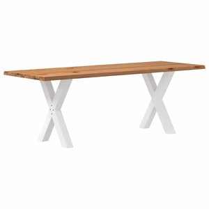 vidaXL Table à manger et bord naturel bois massif chêne rectangulaire