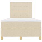 vidaXL Lit à ressorts avec matelas Crème 120 x 200 cm tissu