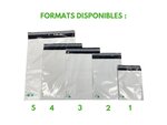 10 Enveloppes plastique opaques 80 microns n°2 - 245x325mm