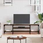 vidaXL Meuble TV chêne marron 161x35x45 cm bois d'ingénierie et fer