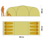 vidaXL Tente igloo de camping 650x240x190 cm 8 personnes Vert