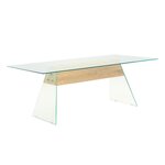 Vidaxl table basse mdf et verre 110 x 55 x 40 cm couleur de chêne