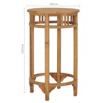vidaXL Table de bar Ø 60 cm Bois de teck solide