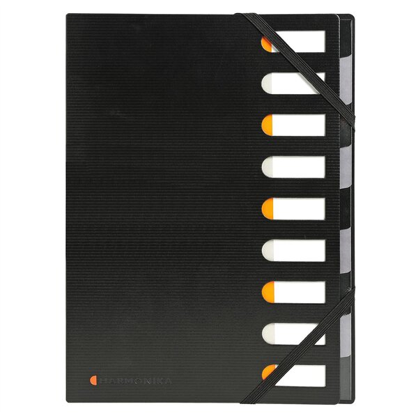 Trieur rigide HARMONIKA® Exactive® dos extensible 9 compartiments - Noir x 5 EXACOMPTA