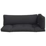 vidaXL Coussins de palette 3 Pièces noir tissu