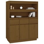 vidaXL Buffet haut Marron miel 89x40x116 5 cm Bois massif de pin