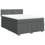 vidaXL Sommier à lattes de lit avec matelas Gris foncé 160x200cm Tissu