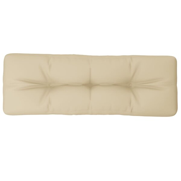 vidaXL Coussin de palette beige 120x40x12 cm tissu