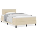 vidaXL Lit boxspring avec matelas Crème 120 x 200 cm tissu