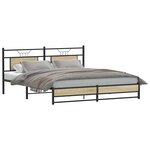 vidaXL Cadre de lit en métal sans matelas chêne sonoma 180x200 cm
