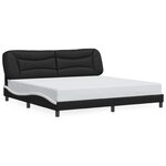 vidaXL Cadre de lit avec LED sans matelas Hvar noir et blanc 200x200 cm