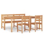 vidaXL Ensemble à manger de jardin 4 Pièces Bois de teck massif
