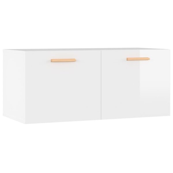 vidaXL Armoire murale Blanc brillant 80x35x36 5 cm Bois d'ingénierie