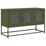 vidaXL Meuble TV vert olive 100 5x39x60 5 cm acier laminé à froid