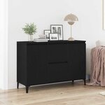 vidaXL Buffet avec tiroir Noir 104 x 35 x 70 cm Bois d'ingénierie