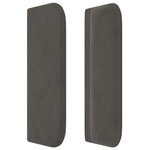 vidaXL Tête de lit avec oreilles Gris foncé 93x16x78/88 cm Velours
