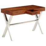 vidaXL Bureau Bois d'acacia solide avec finition miel 110x50x76 cm