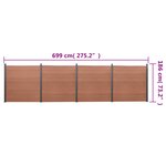 vidaXL Ensemble de panneaux de clôture marron 699x186 cm WPC