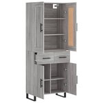 vidaXL Buffet haut Sonoma gris 69 5x34x180 cm Bois d'ingénierie