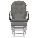 vidaXL Chaise berçante avec repose-pied Gris foncé Tissu