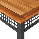 vidaXL Table de jardin noir 140x80x75 cm résine tressée et bois acacia