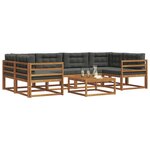 vidaXL Ensemble de canapés d'extérieur 7 Pièces Naturel et Anthracite