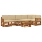 vidaXL Ensemble de canapés d'extérieur 7 pc Naturel et Beige Polyester