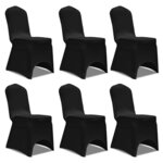 vidaXL Housse extensible de chaise Noir 6 Pièces