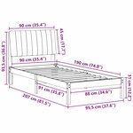 vidaXL Cadre de lit avec tête de lit Marron 90 x 190 cm Pin massif