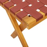 vidaXL Banc de jardin rouge bois massif d'acacia et tissu