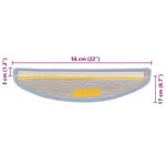 vidaXL Tapis d'escalier autocollants 30 Pièces 56x17x3 cm bleu