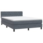 vidaXL Sommier à lattes de lit et matelas gris foncé 160x210cm velours