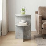 vidaXL Table d'appoint Gris béton Ø 39 5 x 55 cm Bois d'ingénierie
