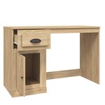 Bureau table poste de travail meuble d'ordinateur informatique étude avec tiroir chêne sonoma 115 x 50 x 75 cm bois d'ingénierie brun 02_0023449