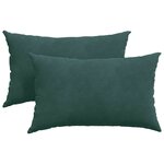 vidaXL Coussins de canapé 2 Pièces Vert foncé 50 x 30 cm
