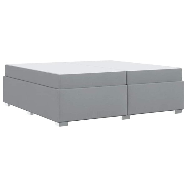 vidaXL Cadre de lit avec matelas Gris clair 200 x 200 cm tissu