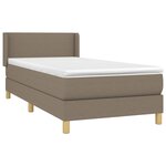 vidaXL Sommier à lattes de lit avec matelas Taupe 80x200 cm Tissu