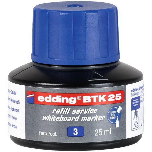 Recharge d'encre par Capillarité BTK25 pour Marqueur Tableau Blanc Bleu EDDING