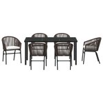 vidaXL Ensemble de jardin 7 pièces Marron Rotin Poly