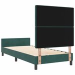 vidaXL Cadre de lit avec tête de lit Vert foncé 90 x 200 cm Velours