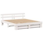 vidaXL Cadre de lit avec tiroir Blanc 200 x 200 cm Bois massif en pin
