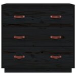 vidaXL Buffet Noir 80x40x75 cm Bois massif de pin