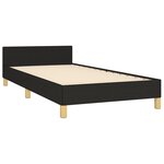 vidaXL Cadre de lit sans matelas avec tête de lit noir 90x200 cm tissu