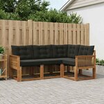 vidaXL Ensemble de canapés d'extérieur 4 pc Naturel et noir