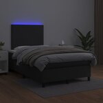 vidaXL Sommier à lattes de lit avec matelas et LED Noir 120x200 cm