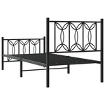 vidaXL Cadre de lit métal sans matelas avec pied de lit noir 90x190 cm